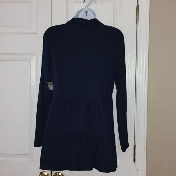 New Directions Navy Blue  Button down super soft tunic  Sz PS - Picture 4 of 5